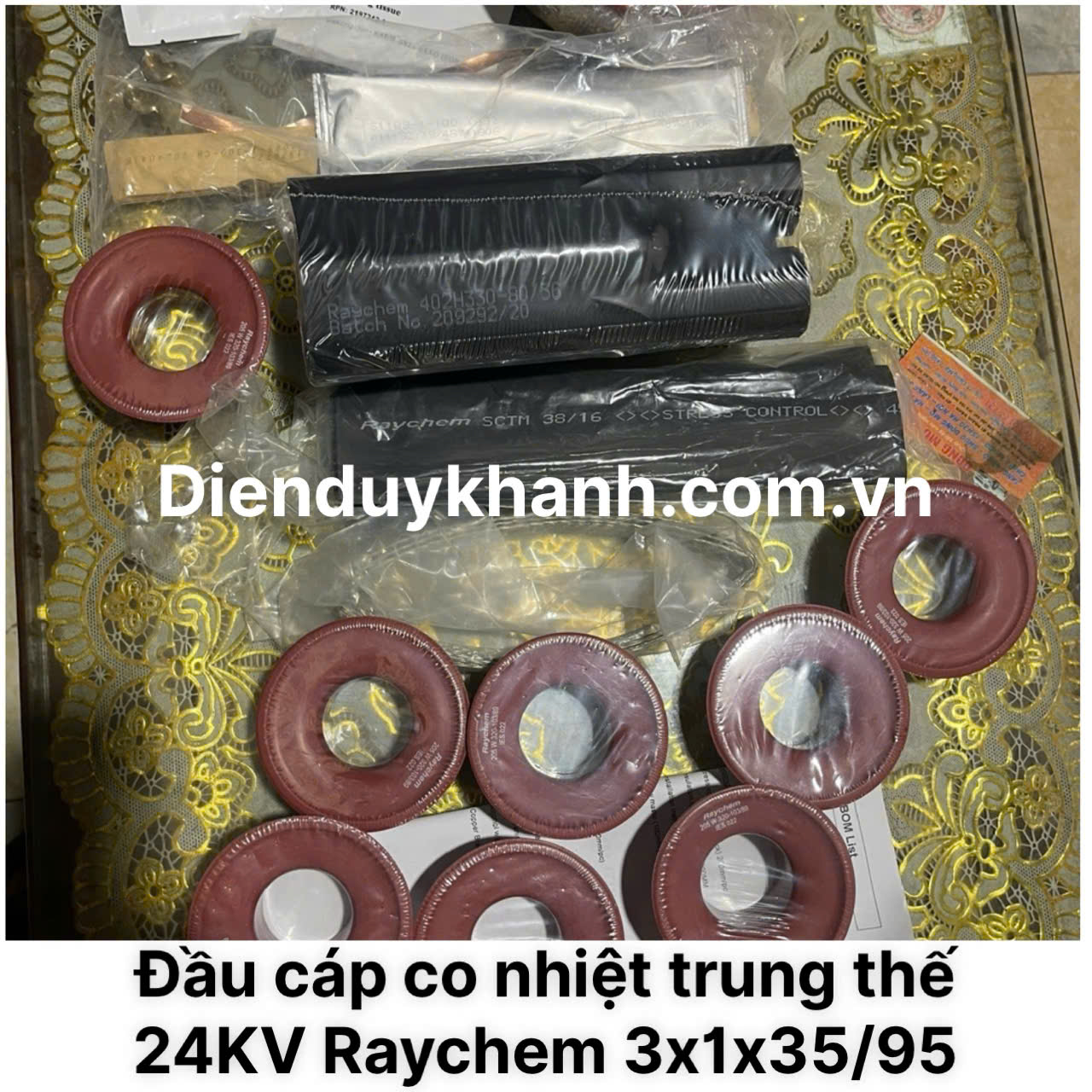 Đầu Cáp Co Nhiệt Trung Thế 24KV RAYCHEM 3x1x120/185mm2